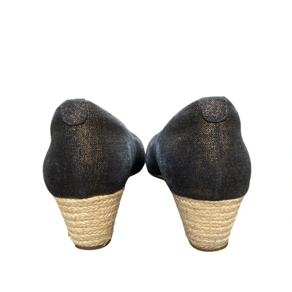 Clarks Black and Gold Wedge Shoes